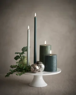 Uyuni Lighting LED antikljus, 32 cm, 2 st, tallgrön