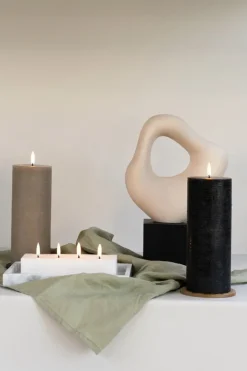 Uyuni Lighting LED blockljus, 7,8 x 20 cm, rustik textur, sandsten