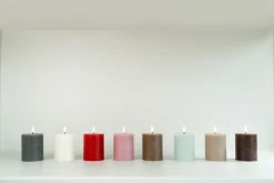 Uyuni Lighting LED blockljus, 7,8 x 10 cm, rustik textur, vanilj