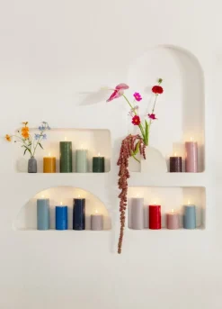 Uyuni Lighting LED blockljus, 7,8 x 15 cm, rustik textur, mattblå