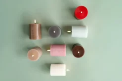 Uyuni Lighting LED blockljus, 7,8 x 10 cm, rustik textur, sandsten