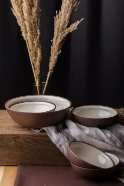 Vaidava Ceramics Earth Raw skål, 0,6 l, brun - beige