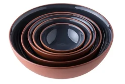 Vaidava Ceramics Earth, skål 0,2 l, 3-pack + bricka, grå
