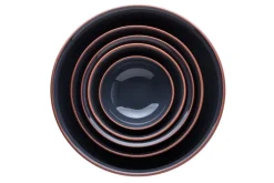 Vaidava Ceramics Earth, skål 0,2 l, 3-pack + bricka, grå