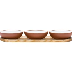 Vaidava Ceramics Earth skål 0,2 l, 3-pack + bricka, vit