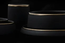 Vaidava Ceramics Eclipse Gold espressokopp, 2-pack, svart - guld