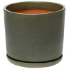 Vaidava Ceramics Moss blomkruka med fat, XL, mossgrön