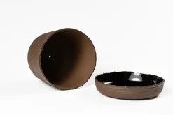 Vaidava Ceramics Soil kruka med fat, XXL, brun