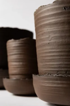 Vaidava Ceramics Soil kruka med fat, XXL, brun