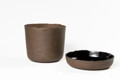 Vaidava Ceramics Soil kruka med fat, XXL, brun