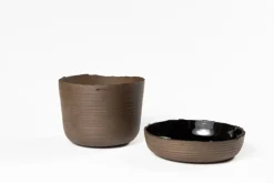 Vaidava Ceramics Soil kruka med fat, L, brun