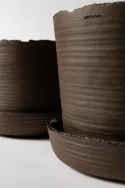 Vaidava Ceramics Soil kruka med fat, M, brun