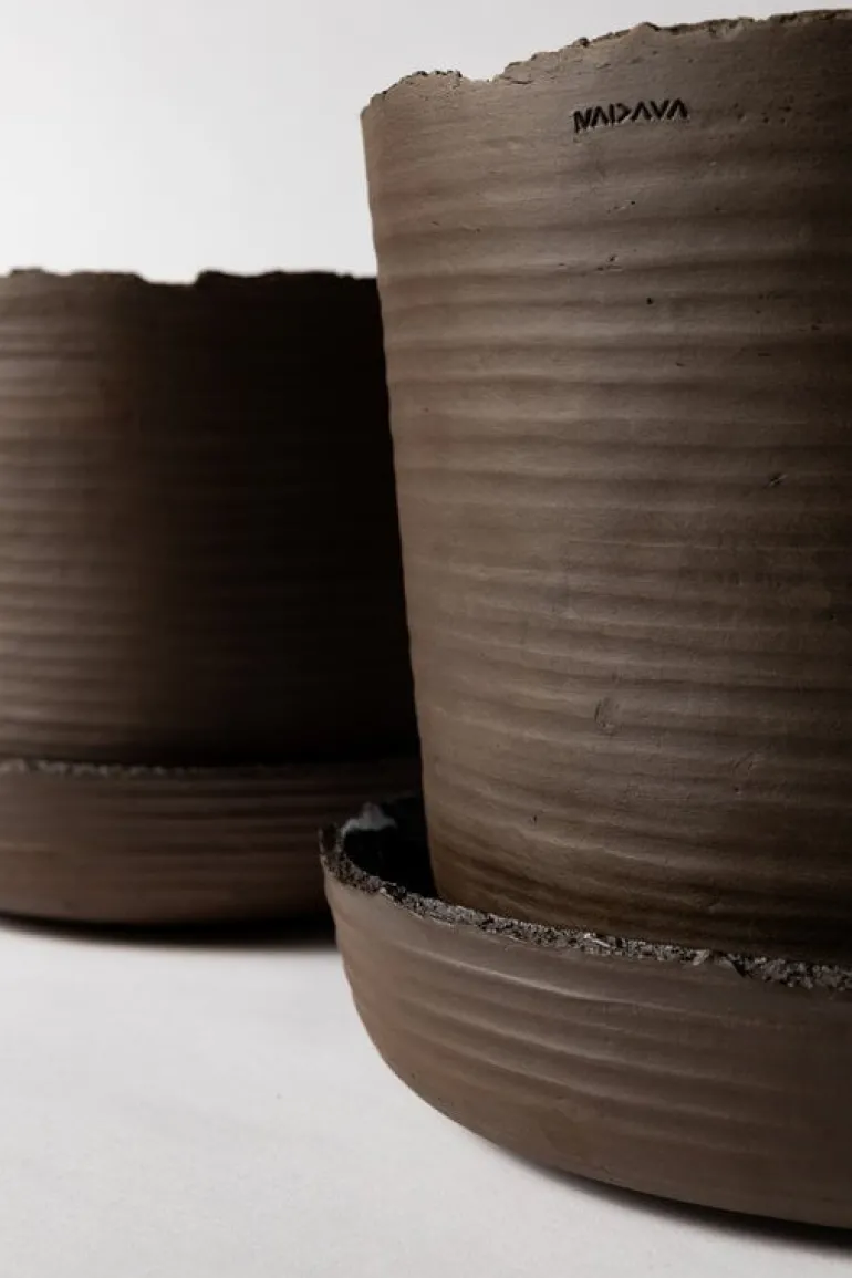 Vaidava Ceramics Soil kruka med fat, M, brun