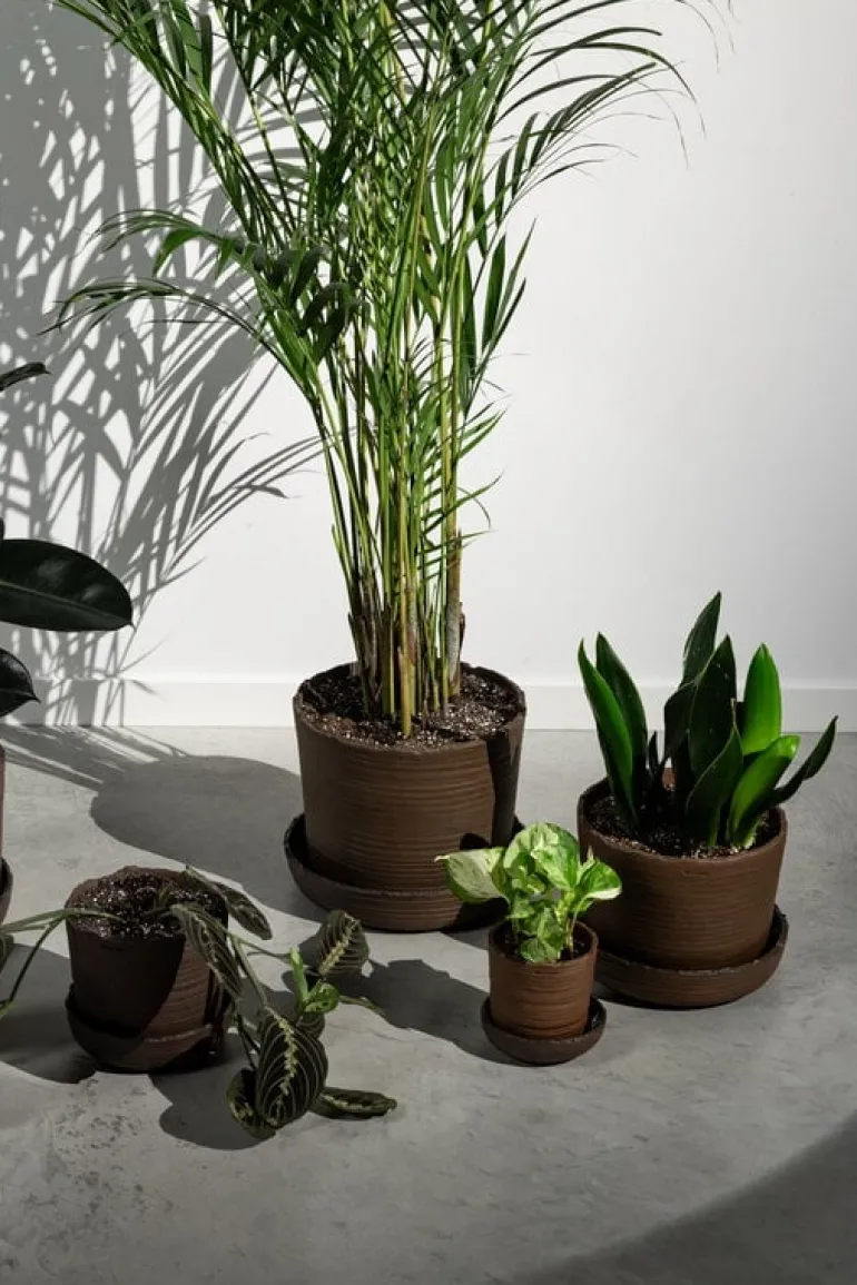 Vaidava Ceramics Soil kruka med fat, M, brun