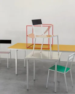 valerie_objects Alu matbord, litet, elfenbensvitt