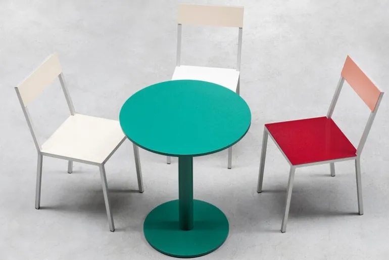 valerie_objects Alu stol, bordeaux - rosa