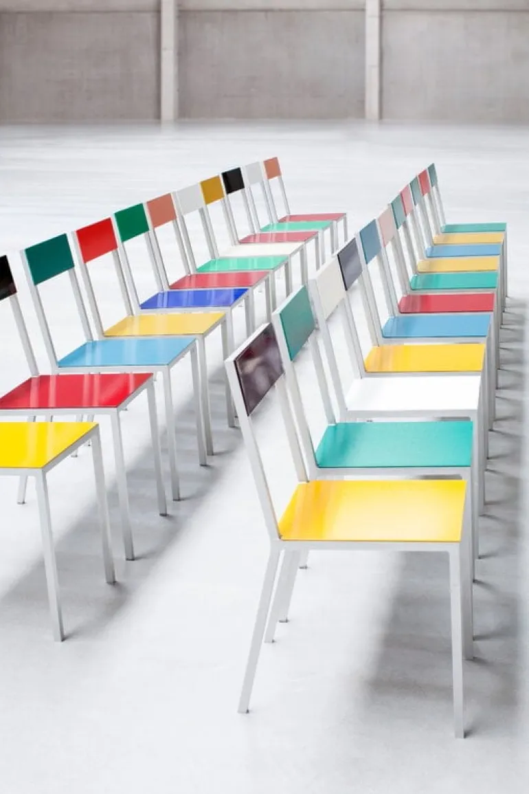 valerie_objects Alu stol, bordeaux - rosa