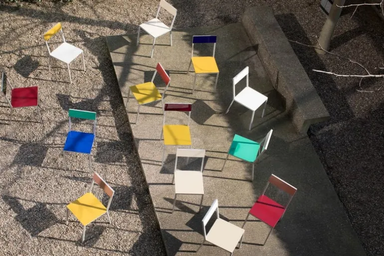 valerie_objects Alu stol, gul - rosa