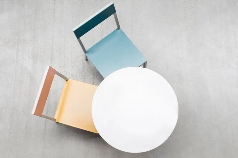 valerie_objects Alu stol, gul - rosa