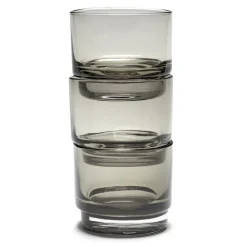 valerie_objects Inner Circle glas, 4 st, 15 cl, smokey grey