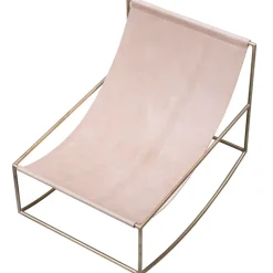 valerie_objects Rocking Chair gungstol, mässing - läder