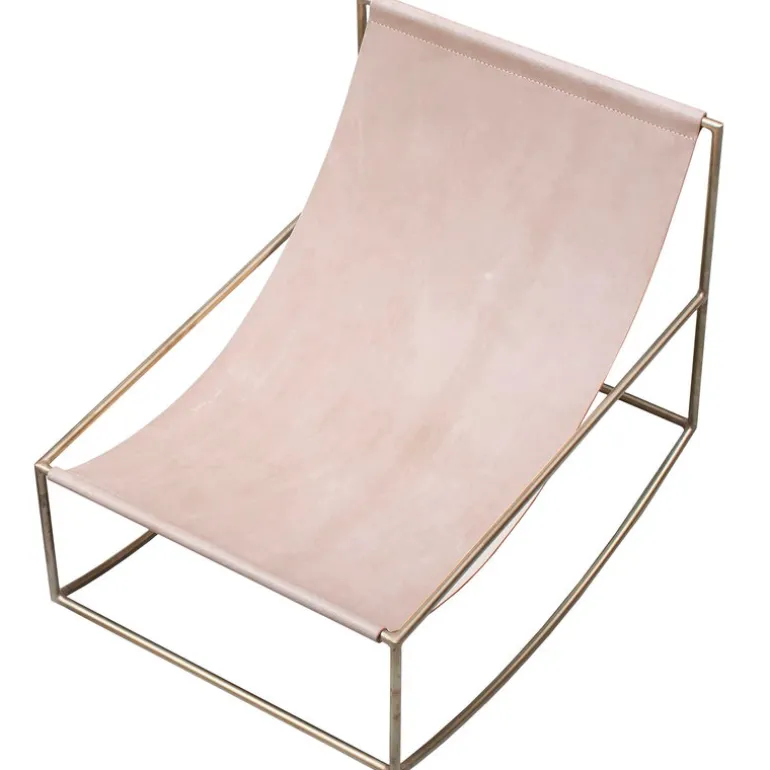 valerie_objects Rocking Chair gungstol, mässing - läder
