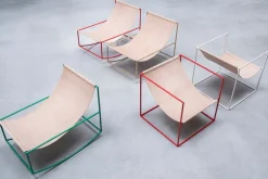 valerie_objects Rocking Chair gungstol, mässing - läder