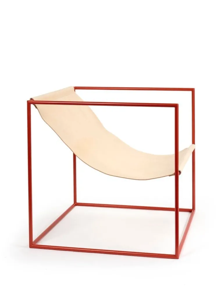 valerie_objects Solo Seat fåtölj, röd - läder