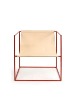 valerie_objects Solo Seat fåtölj, röd - läder