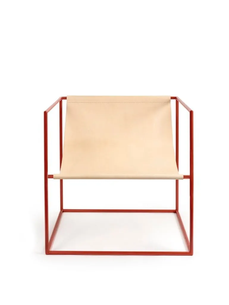 valerie_objects Solo Seat fåtölj, röd - läder