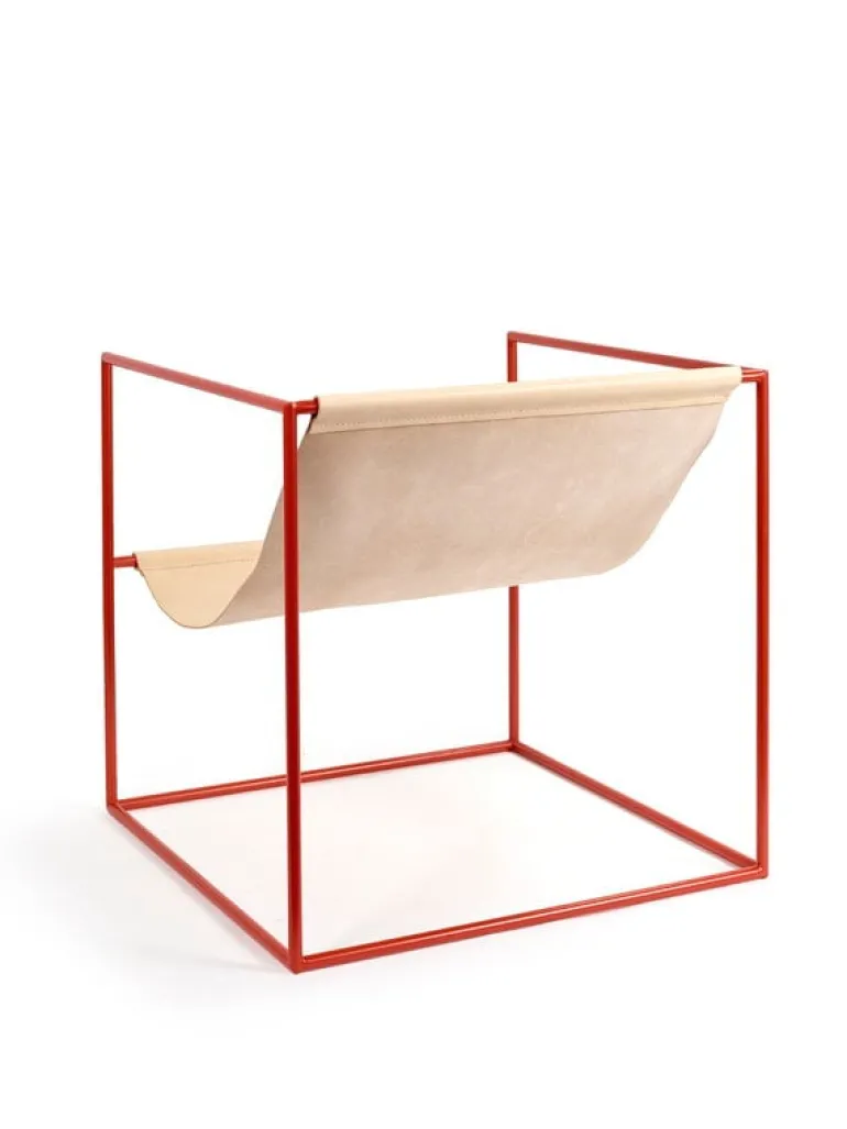 valerie_objects Solo Seat fåtölj, röd - läder