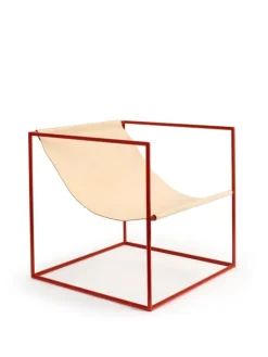 valerie_objects Solo Seat fåtölj, röd - läder