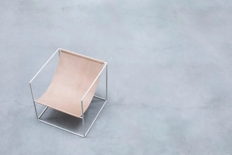 valerie_objects Solo Seat fåtölj, kräm - läder