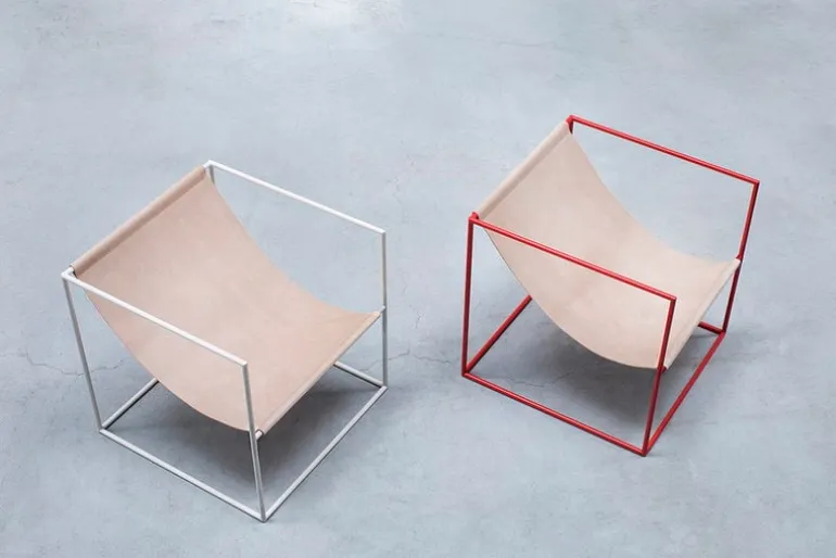 valerie_objects Solo Seat fåtölj, kräm - läder