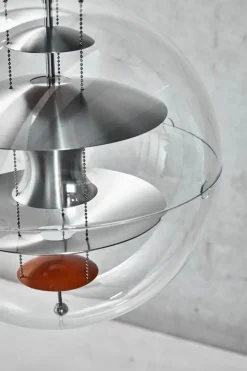 Verpan VP Globe hänglampa, 40 cm, borstad aluminium