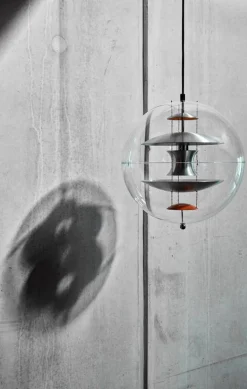 Verpan VP Globe hänglampa, 40 cm, borstad aluminium