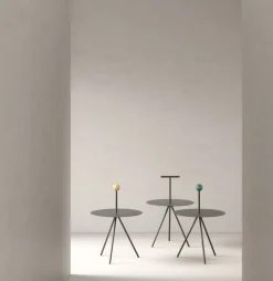 Viccarbe Trino bord, svart - grönt marmorhandtag