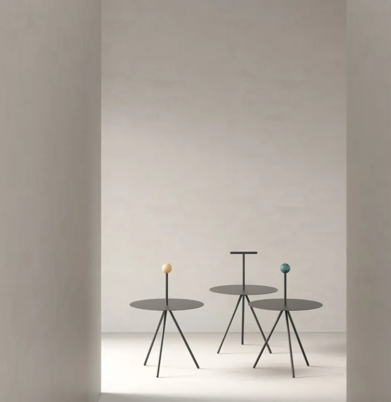 Viccarbe Trino bord, svart - grönt marmorhandtag