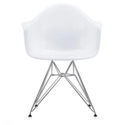 Vitra Eames DAR stol, cotton white RE - krom