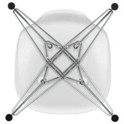 Vitra Eames DSR stol, cotton white RE - krom