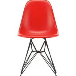 Vitra Eames DSR stol, fiberglas, klassisk röd - basic dark