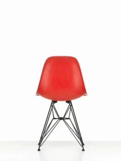 Vitra Eames DSR stol, fiberglas, klassisk röd - basic dark