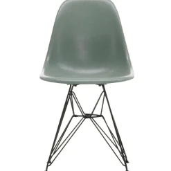 Vitra Eames DSR stol, fiberglas, sea foam green - svart