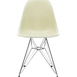 Vitra Eames DSR stol, fiberglas, parchment - krom