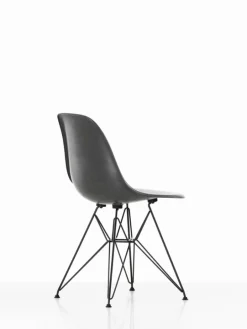 Vitra Eames DSR stol, fiberglas, elephant hide grey - svart