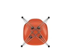 Vitra Eames DSR stol, fiberglas, red orange - krom