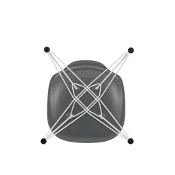 Vitra Eames DSR stol, granite grey - vit