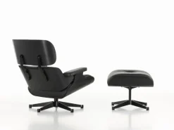 Vitra Eames Lounge Chair, ny storlek, svart ask - svart läder