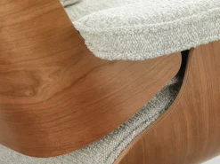 Vitra Eames Lounge Chair, ny storlek, Am. cherry - Nubia grädde/sand