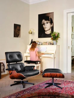 Vitra Eames Lounge Chair & Ottoman, ny storlek, palisander - svart
